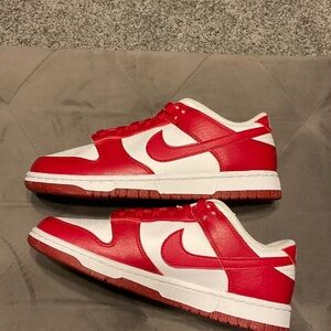 Nike Red and White Low-Top Sneakers